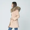 Frauen Wolle Herbst Winter Mantel Frauen 2023 Horn Knopf Woolen Verdicken Mit Natürlichen Echten Großen Waschbären Pelz Mit Kapuze Casaco feminino Blends