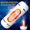 Sex Toys Massager Electric Double Hole Masturbators For Men 10 Läges Masturbating Sound Heat Voice Function Vibrator Aircraft Cup