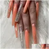 Yanlış Tırnaklar 100 PCS/Torba Sahte Tırnak Uçları Temiz/Doğal Manikür Akrilik Jel Diy Salon Extralong Fingerail Set Drop Teslimat Sağlığı Beau Dhmls