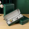 Watch Boxes GREEN 6/10/12 Slots PU Leather Portable Zipper Case Traval Box Organizer Multi-Functional Bracelet Display