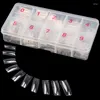 Valse nagels 500 stcs tips transparante witte helft deksel Franse nep nail kunst kunstmatige acryl gel uv 10 size pers aan