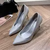 Dress Shoes High-heeled Women's Stiletto Heel 2023 Spring All-match Silver Sexy Career Work Single