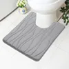 Carpets Olanly U-Shaped Bathroom Rug Non-Slip Memory Foam Toilet Pad Soft Coral Fleece Plush Shower Carpet Decoration Absorbent Bath Mat