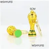 Objetos decorativos Figuritas 2022 Resina dorada europea Trofeo de fútbol mundial Mascota Decoración familiar Fan Gift Office Drop Delive Dh4Xb