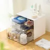 Boîtes de rangement Make Up Organizer Dather Box Empileing Acrylic Cosmetic étagères Office Divers Desktop