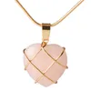 Hj￤rtformad h￤nge halsband Transparent kristallharts D￤nta smycken Elegant s￶t och feminin atmosf￤r Profer Valentines g￥va