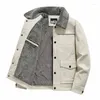 Men's Jackets Men Cargo Corduroy Winter Multi Pockets Warm Thermal Casual Outwear Coats For Male Windbreak