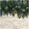 Fiori decorativi Ghirlanda natalizia Ghirlande floccate di neve Decorazione Ghirlanda natalizia verde con bacche di pigne #t1g
