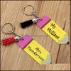 Party Favor Personlig tom brev Tassel Key Chain Teachers Day Pencil Akryl Drop Delivery Home Garden Festly Supplies Event DHXJ5