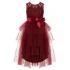 Sukienki dla dziewczynki moda księżniczka vintage sukienka kwiatowa koronkowa Tiul Tiuld Child vestido nastolatki