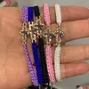 Bracelets de charme 12Pack String Wear Diamond Cross Devils Eye Bracelet réglable à la main cheville prière pour les cadeaux de bonne chance Drop Deli Dhsez