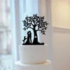 Confezione regalo Personalizzata Cane o gatto Wedding Cake Topper Albero Sposa e Sposo Silhouette Personalizzata Mr Mrs Party Decor 230110