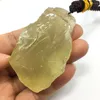 Colgante de especímenes minerales de piedra cruda de cristal rosa blanco amarillo Natural de hebra