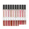 Lipstick Beauty Glazed Liquid Lip Lip Gloss Tubos 10 cores Pigmento Longotlasting Fácil de usar a entrega da queda da base do gloss.