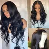 Perruque Lace Front Wig Body Wave brésilienne Remy, cheveux naturels, 13x4, pre-plucked, avec bébé, Transparent HD, sans colle, pour femmes noires