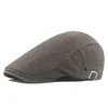 Berets Men's Ivy Hat Cap Golf Driving Justerbar Sun Flat Plain Cabbie Sboy Cap-Fashion 6Colors