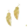 Dangle lustre mode bohème longues boucles d'oreilles Unique feuille naturelle grande boucle d'oreille pour les femmes bijoux livraison directe Otdza