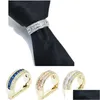Manchet links luxe mannen zip tie ring clip bruiloft cadeau voor ascot edelstenen s charmes 221022 drop levering sieraden manchetknopen klemmen dhxi111