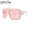 Gafas de sol QPeClou 2023 de marca de diseñador de gran tamaño para mujer, gafas de sol cuadradas grandes de plástico a la moda para mujer, gafas de conducción para mujer