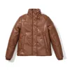 Dames Down Parkas Wit Zwart Dikke Warm Casual herfst Winter Zip Up PU Lederen jas voor Bomber Coat Oversize 3XL 230111