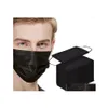 Maschere designer 50pc Black Face Maschera protettiva Maschera Filtro usa e getta Erolleop non tessuto in stock Dropse Delivery Home Garden HouseKee Dh4xr