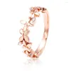 Wedding Rings Huitan Aesthetic Flower Design Women's Finger-rings Delicate Bridal Ceremony Party Ring Statement Accessories Jewelry