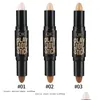 Bronzers Highlighters Qic Highlighter Contorno Stick Play 101 Contourbar Waterdichte Brighten Concealer Make -up Face -up Face Pen Drop del Dhic1