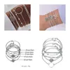 Pulseiras de charme pulseira de jóias de moda defina hollow out círculo moon cadeia 5pcs entrega de queda dh7g3