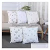 Pillow Case Sequin Throw Christmas Snowflakes 5 Colors Plush Decorative Cushion Er For Couch Bed Living Room Car Drop Delive Dhgarden Dhtuh