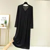 Women's Sleepwear Womens Modal Nightgown Solid Color Buttons Sexy V Neck Long Sleeve Loose Casual Midi Length Nightdress Home Clothes