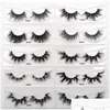 Falska ögonfransar 50st/Lot Bk Viso 5D Mink Tjock Long Lashes Naturlig dramatisk volymförlängning 3D Drop Delivery Health Beauty Makeup E DHE8A