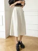 Skirts High Waist Casual Women Arrival Fashion Korean Style Solid Color Allmatch Ladies Elegant Aline Long Skirt W1082 dgf 230110