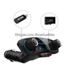 Bluetooth Car Kit Fm Transmitter Wireless Hands Aux Modator Mp3 Player Tf Dual Usb 21A Power On Off Display O Drop Delivery Mobil2532128