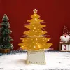 Cartes de voeux carte pour enfants épouse mari 3D or lumières chaudes arbre de Noël décorer décembre année