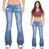 Kvinnors jeans mager stretch fransade boot cut byxor mode enkla denim byxor för kvinnor fast färg mamma 8 storlekar 230110