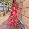 مزاج Pulover Vresses Disual Dresses تنقل الخصر الجنية الصيفية الحمراء عالية