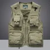 Men's Vests Summer Men Unloading Tactical Vest Coat Casual Men's Pographer Waistcoat Mesh Work Sleeveless Jacket Tools Pocket Vest 5XL 230111