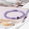 Strand Retro Rectangular Strip Pink Crystal Natural Stone Bead Armband Fashion Party Jewelry Gift for Women Men Accessories