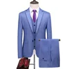 Męskie garnitury Blazers Kamizelki Zestaw 3 sztuki / Business Casual Fashion Trzy -częściowa kurtka w kratę płaszcz z płaszczem kamizelki 230111