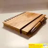 Spiral Notebook Wood Bamboo Cover With Pen Student Environmental Notepads wholesale School Supplies