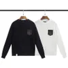 디자이너 독특한 스웨터 클래식 포켓 장식 스웨트 셔츠 남성용 후드 흑백