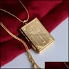 H￤nge halsband 925 sterling sier fyrkantig carve cross locket po halsband ￤lskare charms g￥va droppleverans smycken h￤ngsmycken otjpc