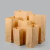 Emballage cadeau 100 pcs/lot brun blanc Kraft papier gâteau sacs boîte emballage alimentaire bijoux pain bonbons fête pour Boutique Cookie