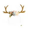 Kerstdecoraties Hoofdband Elk Deer Antlers Ear Hair Hoop With Flowers Costume Drop Delivery Home Garden Feestelijke feestartikelen Dhytf