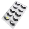 Faux cils en gros 3D vison 5 paires de cils ailés croisés longs et épais naturels doux G800 sans chute Coloris maquillage beauté Dhp4Q