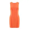 Style Summer Ins Dress Womens Round Neck Sleeveless Solid Color Fashion Slim