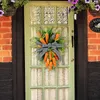 Kwiaty dekoracyjne wieńce wielkanocne rustykalne wiosenne letnie marchewka w wieniec na kokardkę do drzwi frontowych ścienne do domu na zewnątrz
