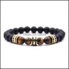 Perles Hommes Et Femmes 8Mm Noir Mat Agate Sier Microinlaid Cylindrique Spacer Bracelet Pierre Naturelle Yoga Drop Delivery Bijoux Br Dhlx0