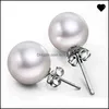 Stud Jewelry 6Mm/8Mm/10Mm Pearl Earring 925 Sterling Sier Earrings For Wedding Party Beige Color 61 N2 Drop Delivery Dhptf