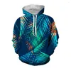 Erkek Hoodies Jumeast 3D Palm Jungle Baskılı Y2K Hoodie Erkekler Harajuku Moda Uzun Kollu Üst Artı Boyut Gevşek YK2 Giysileri